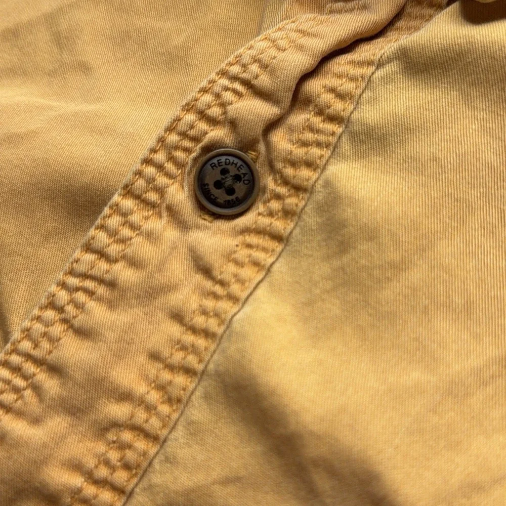 RedHead Men's XL Faded Yellow Short Sleeve Button Down Shirt Outdoors Utility - Picture 6 of 14